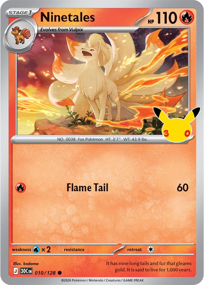 Ninetales 010/128 (ME: 30th Celebration)  - Holofoil
