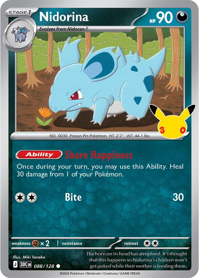 Nidorina 088/128 (ME: 30th Celebration)  - Holofoil
