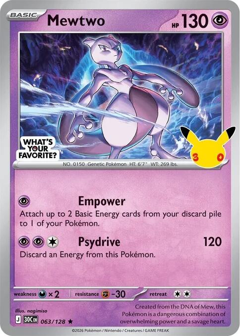 Mewtwo 063 128 Whats Your Favorite Stamp 063/128 (Miscellaneous Cards & Products)  - Holofoil