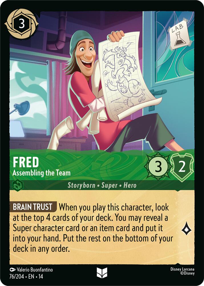 Fred, Assembling the Team 76/204 (Hyperia City)  - Cold Foil