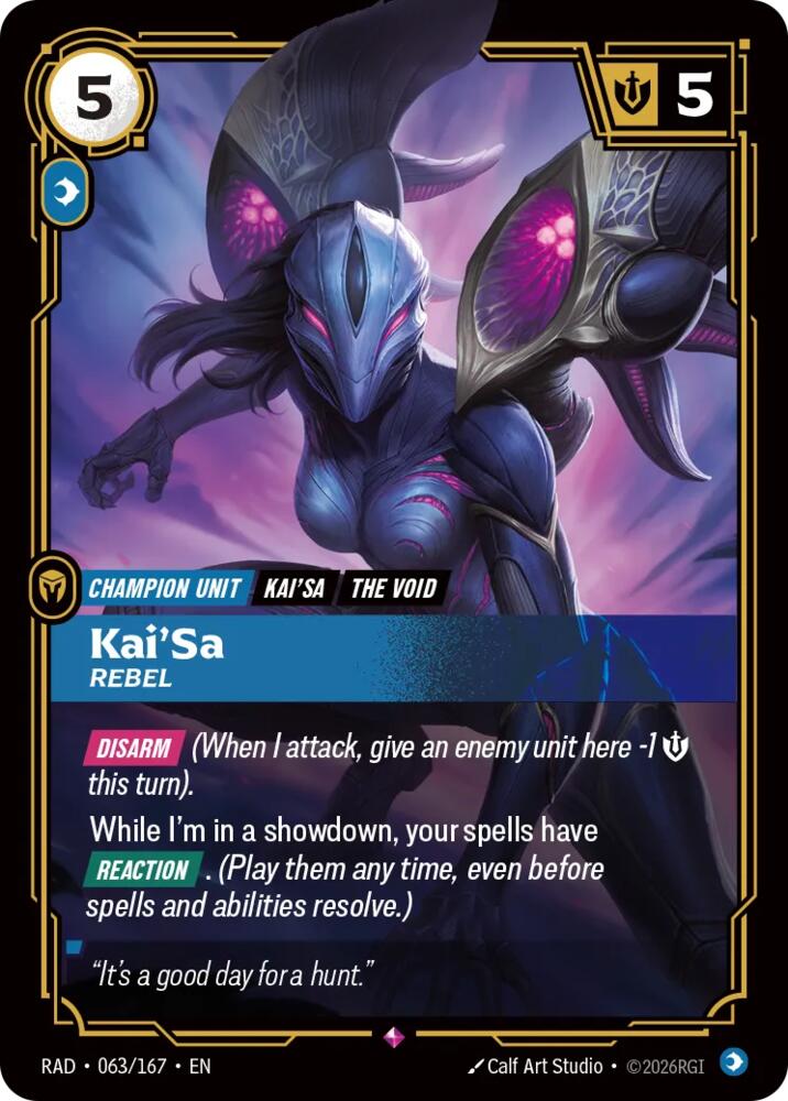 Kai'Sa - Rebel 063/167 (Radiance)  - Foil