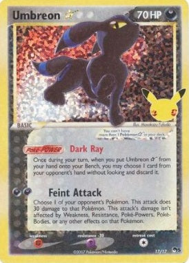 UMBREON #17 - GOLD STAR - POKEMON 2021 CELEBRATIONS: CLASSIC COLLECTION - HOLO