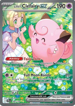 LILLIE'S CLEFAIRY EX #184 Pokémon 2025 SCARLET & VIOLET- JOURNEY TOGETHER - SPECIAL ILLUSTRATION RARE (SIR)