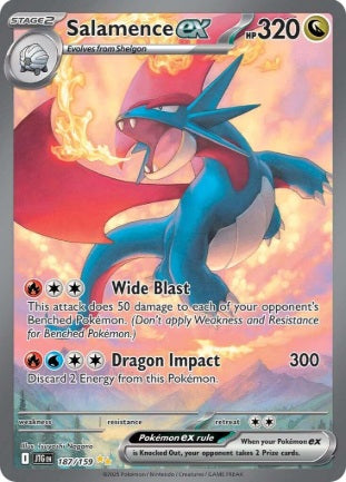 SALAMENCE EX #187 Pokémon 2025 SCARLET & VIOLET- JOURNEY TOGETHER - SPECIAL ILLUSTRATION RARE (SIR)