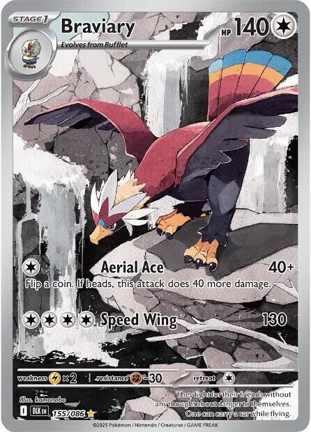 Braviary 155/086 (SV: Black Bolt)  - Holofoil