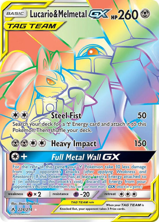 Lucario & Melmetal GX 224/214 (SM - Unbroken Bonds)  - Holofoil