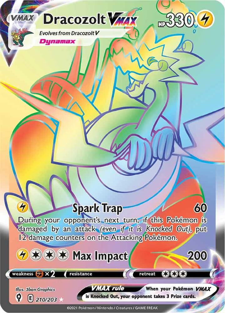 Dracozolt VMAX Secret 210/203 (SWSH07: Evolving Skies)  - Holofoil