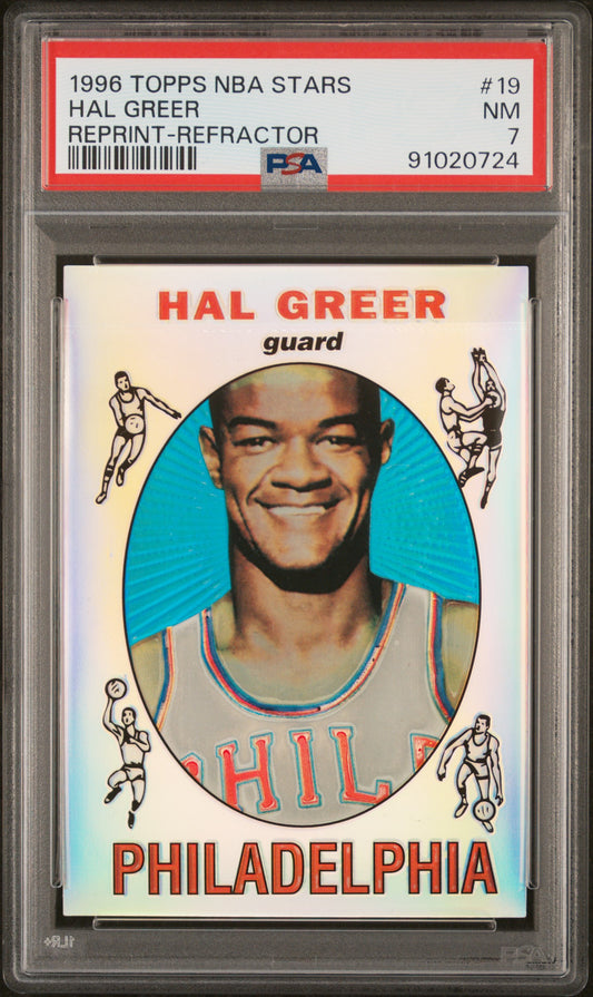 PSA 7 - 1996 TOPPS NBA BASKETBALL STARS REPRINT #19 HAL GREER REPRINT-REFRACTOR GRADED SPORTS CARD