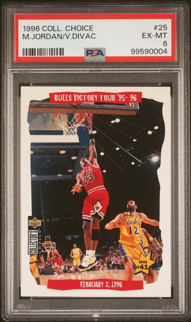 PSA 6 - 1996 COLLECTOR'S CHOICE #25 M.JORDAN/V.DIVAC