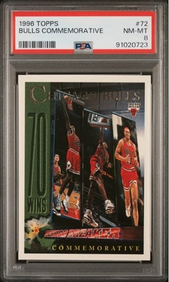 PSA 7 - 1996 Basketball NBA Topps Chicago Bulls Commemorative #72 - Record Breakers Graded Sports Card