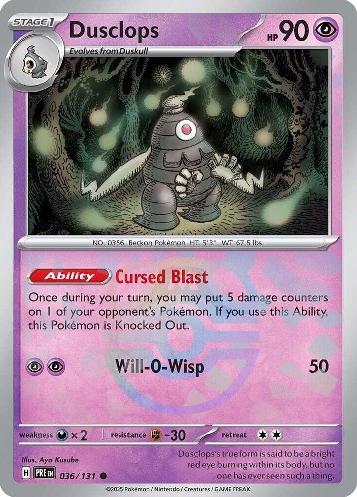 Dusclops 036/131 (SV: Prismatic Evolutions)  - Master Ball Holofoil