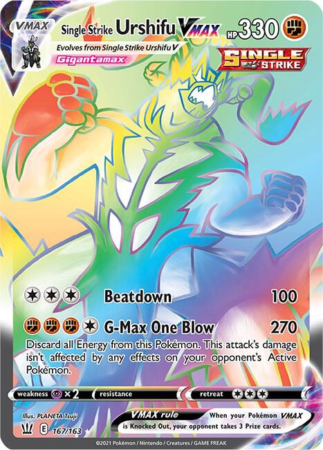 Single Strike Urshifu VMAX Secret 167/163 (SWSH05: Battle Styles)  - Holofoil