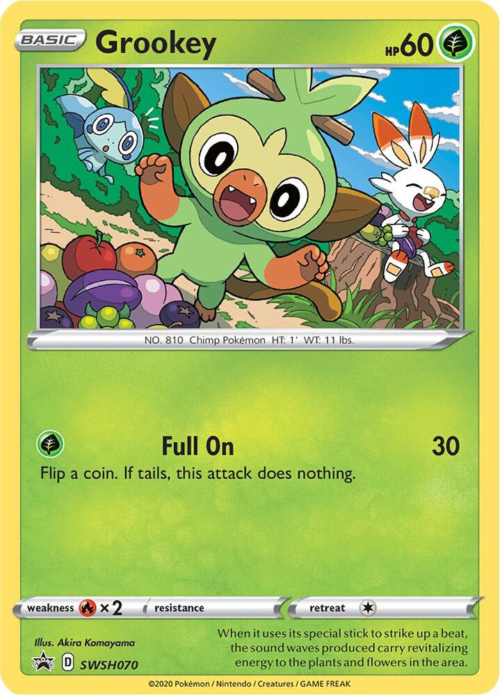 Grookey SWSH070 (SWSH: Sword & Shield Promo Cards)  - Holofoil