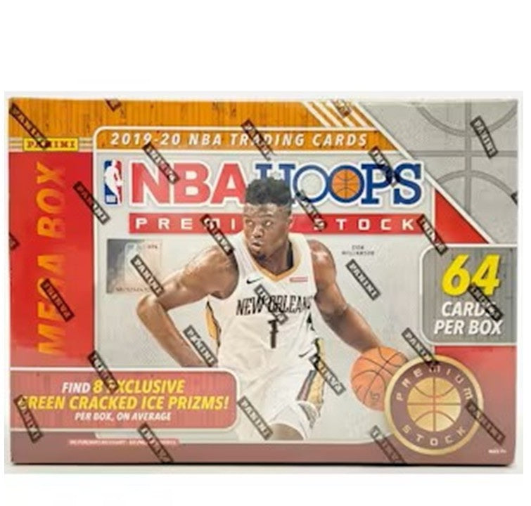 2019/20 Panini Hoops Premium Stock NBA Basketball Mega Box (64 Cards) (Green Ice)
