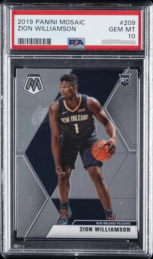 PSA 10 - 2019 PANINI MOSAIC - ZION WILLIAMSON #209 RC