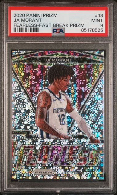 PSA 9 - 2020 PANINI PRIZM FEARLESS #13 JA MORANT FEARLESS-FAST BREAK PRIZM
