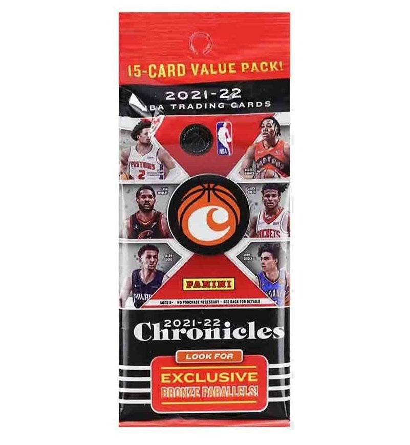 2021-22 Panini NBA Basketball Chronicles 15 Trading Card Value Pack