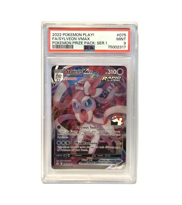 PSA 9 - 2022 POKEMON PLAY! FA/SYLVEON VMAX #075 - POKEMON PRIZE PACK SERIES 1.