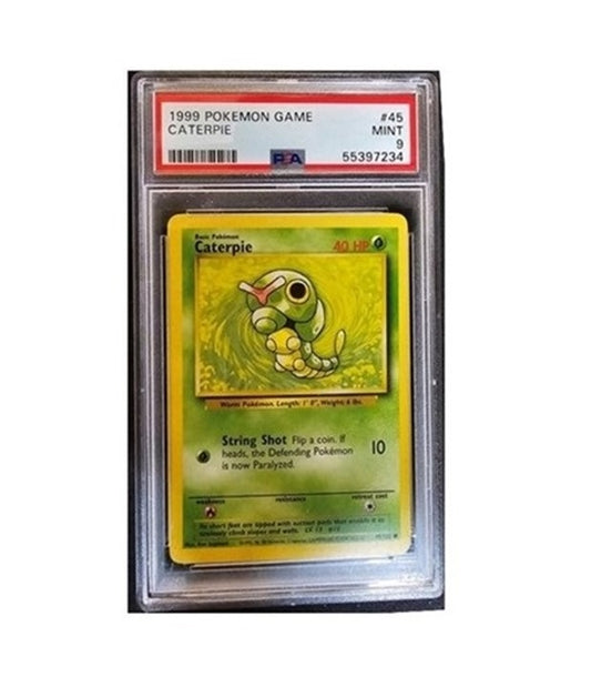 PSA 9 - CATERPIE #45/102 - 1999 POKEMON BASE SET UNLIMITED GRADED TCG CARD