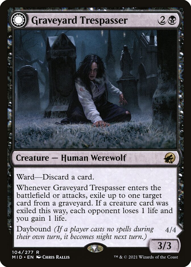 Graveyard Trespasser // Graveyard Glutton 104/277 (Innistrad: Midnight Hunt) 