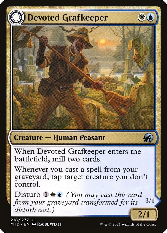 Devoted Grafkeeper // Departed Soulkeeper 218/277 (Innistrad: Midnight Hunt) 