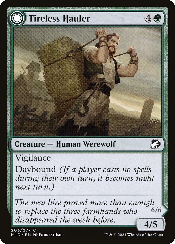 Tireless Hauler // Dire-Strain Brawler 203/277 (Innistrad: Midnight Hunt) 