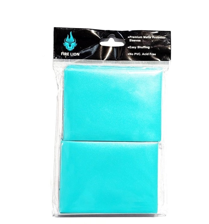 Fire Lion Card Sleeves - Aqua - Matte Finish - Standard Fit 100 Sleeves