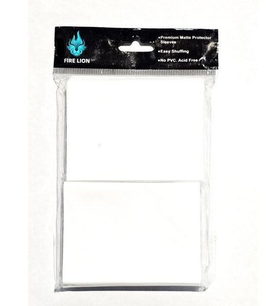 Fire Lion Card Sleeves - White - Matte Finish - Standard Fit 100 Sleeves