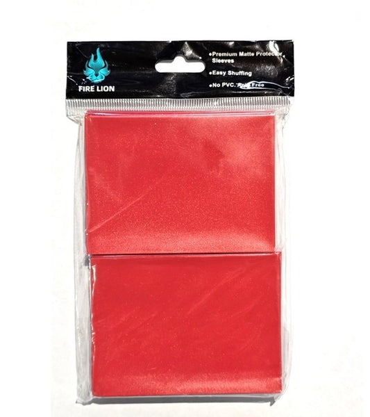 Fire Lion Card Sleeves - Red - Matte Finish - Standard Fit 100 Sleeves