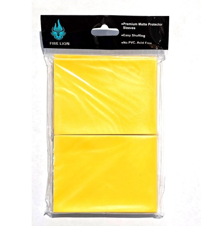 Fire Lion Card Sleeves - Yellow - Matte Finish - Standard Fit 100 Sleeves