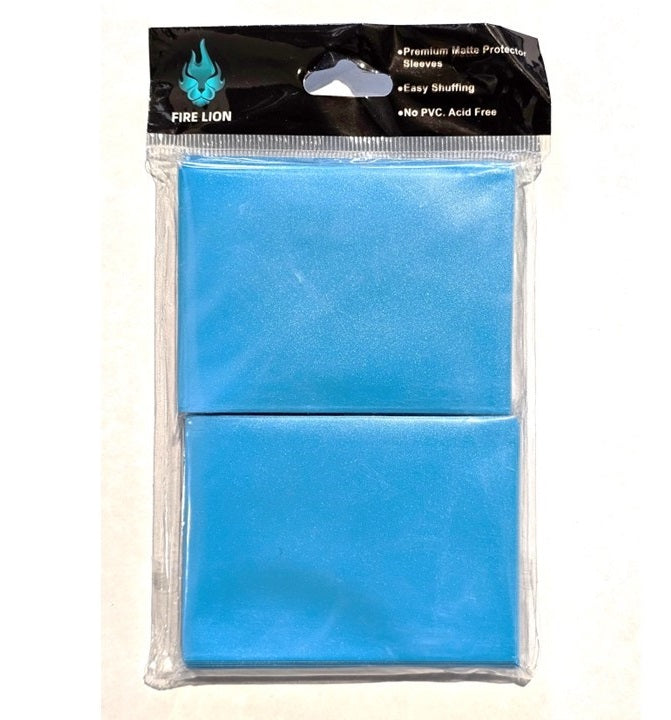 Fire Lion Card Sleeves - Blue - Matte Finish - Standard Fit 100 Sleeves