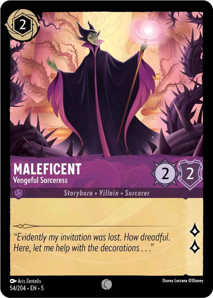 Maleficent, Vengeful Sorceress 54/204 (Shimmering Skies)  - Cold Foil