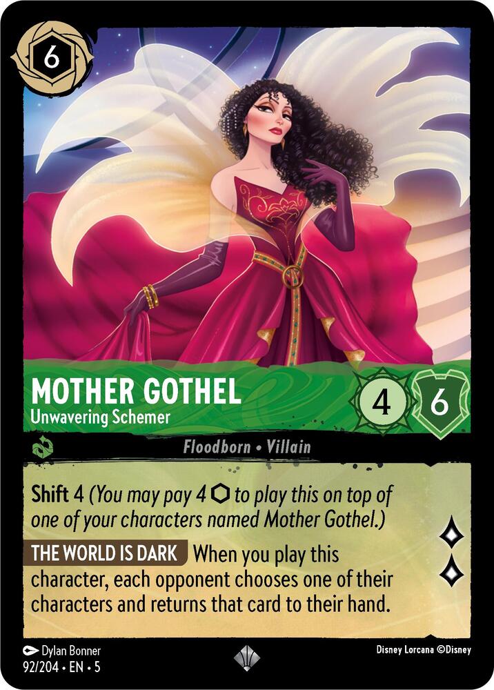 Mother Gothel, Unwavering Schemer 92/204 (Shimmering Skies) 