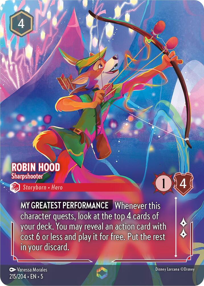 Robin Hood, Sharpshooter (Enchanted) 215/204 (Shimmering Skies)  - Holofoil