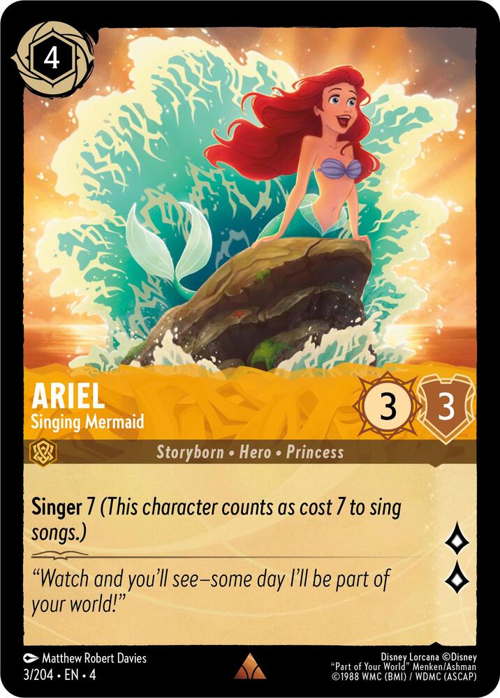 Ariel, Singing Mermaid 3/204 (Ursula's Return)  - Cold Foil
