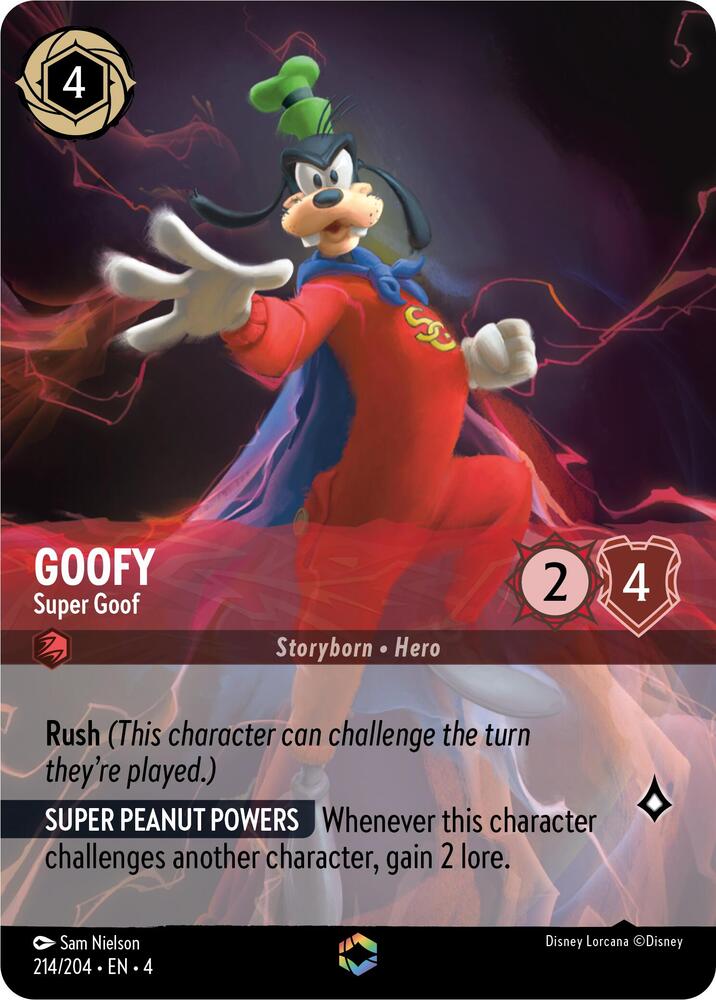 Goofy, Super Goof (Enchanted) 214/204 (Ursula's Return)  - Holofoil