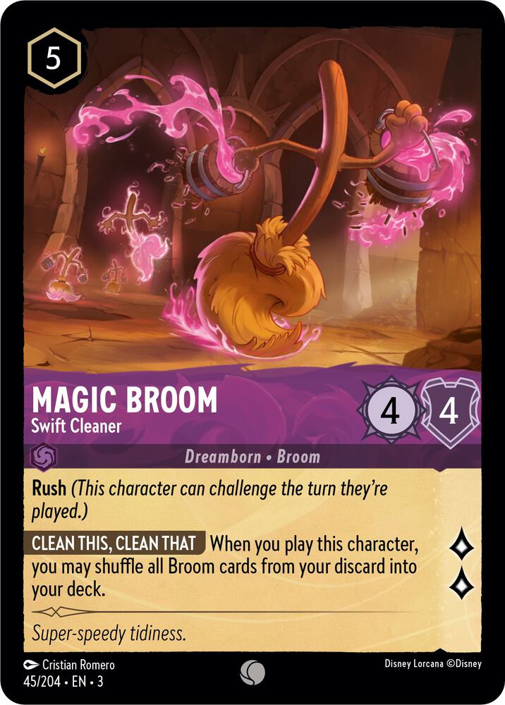Magic Broom, Swift Cleaner 45/204 (Into the Inklands)  - Cold Foil