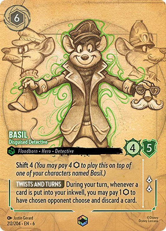 Basil, Disguised Detective 212/204 (Azurite Sea)  - Holofoil