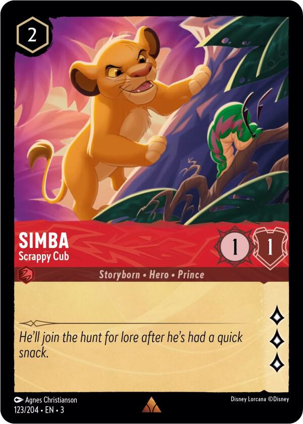 Simba, Scrappy Cub 123/204 (Into the Inklands)  - Cold Foil