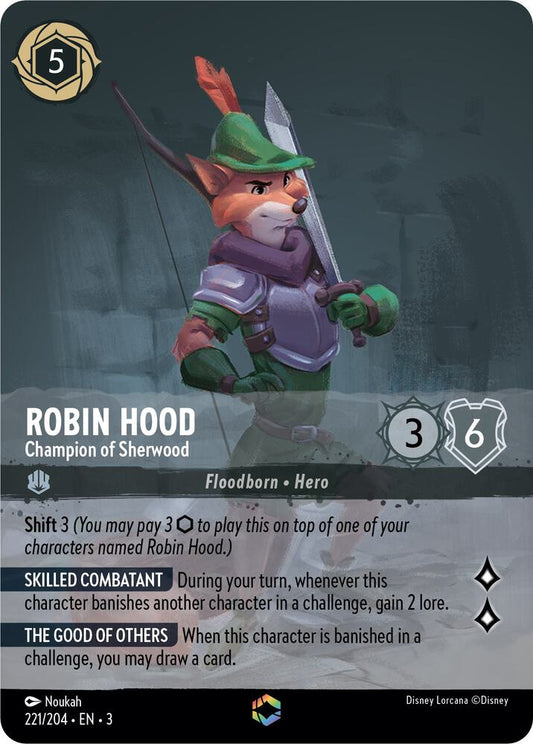 Robin Hood, Champion of Sherwood (Enchanted) 221/204 (Into the Inklands)  - Holofoil