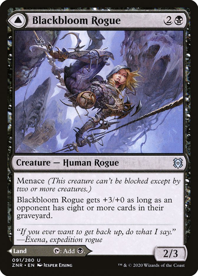 Blackbloom Rogue // Blackbloom Bog 91/280 (Zendikar Rising) 