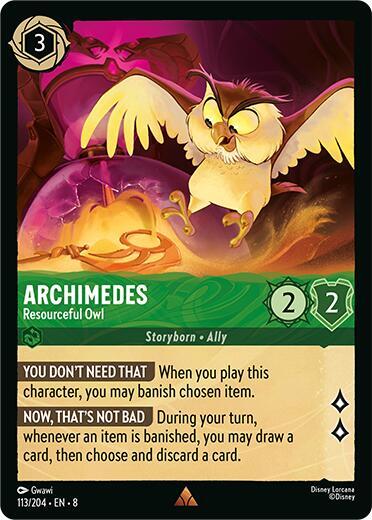 Archimedes, Resourceful Owl 113/204 (Reign of Jafar) 