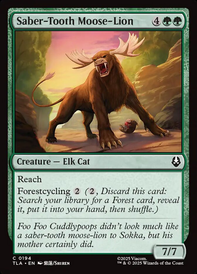 Saber-Tooth Moose-Lion 194/286 (Avatar: The Last Airbender) 