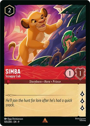 Simba, Scrappy Cub 105/204 (Fabled)  - Cold Foil