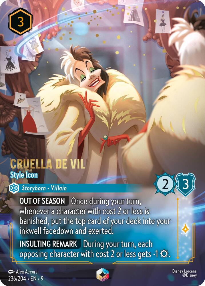 Cruella De Vil, Style Icon (Enchanted) 236/204 (Fabled)  - Holofoil