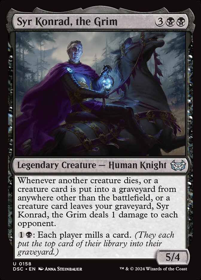 Syr Konrad, the Grim 158/40 (Commander: Duskmourn: House of Horror) 