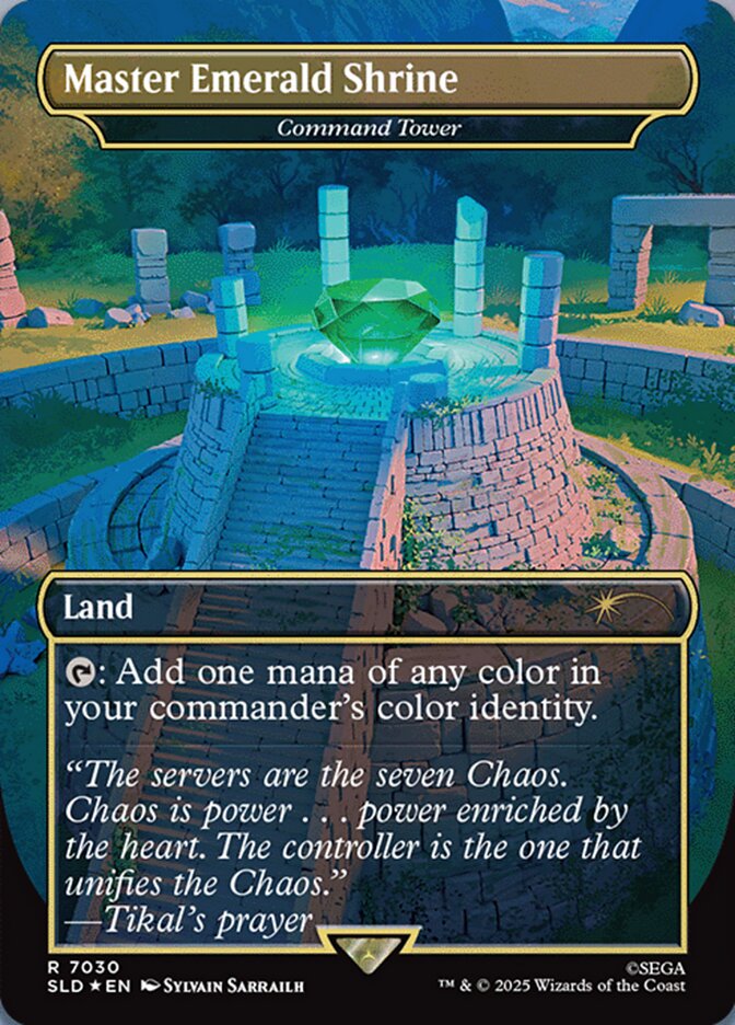 Master Emerald Shrine // Command Tower 7030 (Secret Lair Drop Series)  - Borderless Rainbow Foil