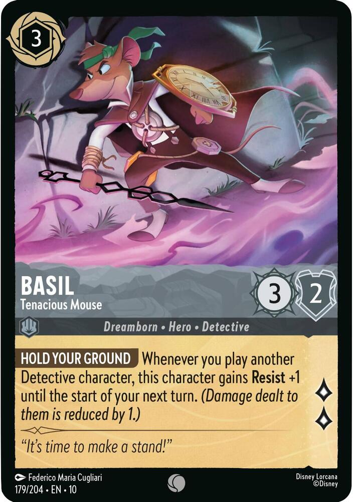 Basil, Tenacious Mouse 179/204 (Whispers in the Well)  - Cold Foil