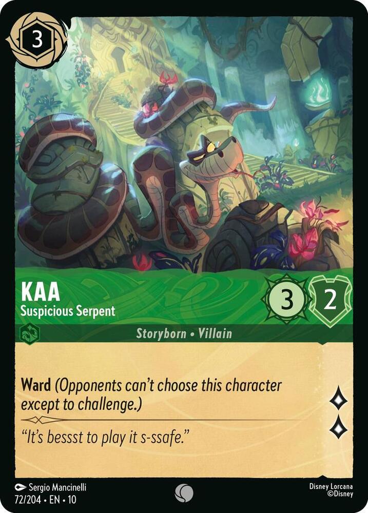 Kaa, Suspicious Serpent 72/204 (Whispers in the Well)  - Cold Foil