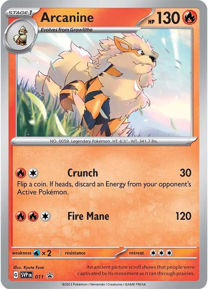 Arcanine 011 (SV: Scarlet & Violet Promo Cards)  - Holofoil